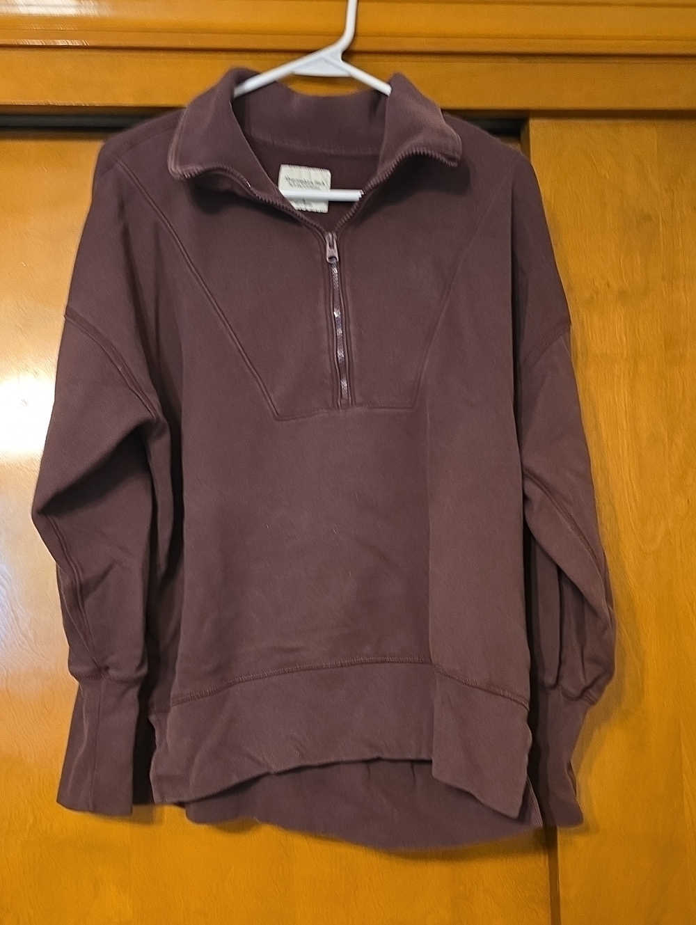 Abercrombie & Fitch Plum Half-Zip Pullover